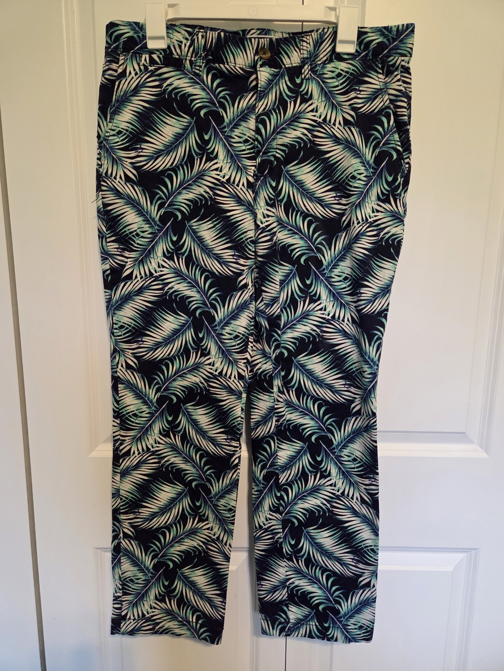 Club Room Black Tropical Leaf Print Chinos